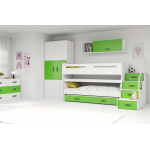 Trojlôžková poschodová posteľ Max1 200x80cm bielo zelená